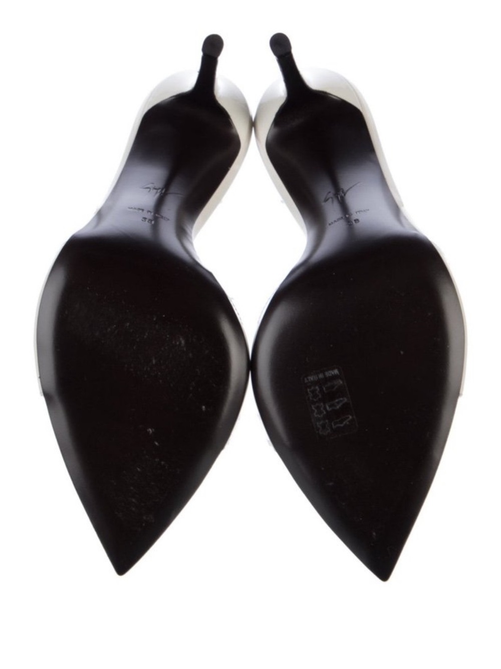 Giuseppe Zanotti Ivory Patent Leather Pointed-Toe Heels size 38 IT NEW - Picture 5 of 6